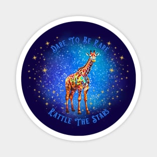 Dare to be Rare, Rattle the Stars Inspirational Giraffe, Neurodivergence Magnet